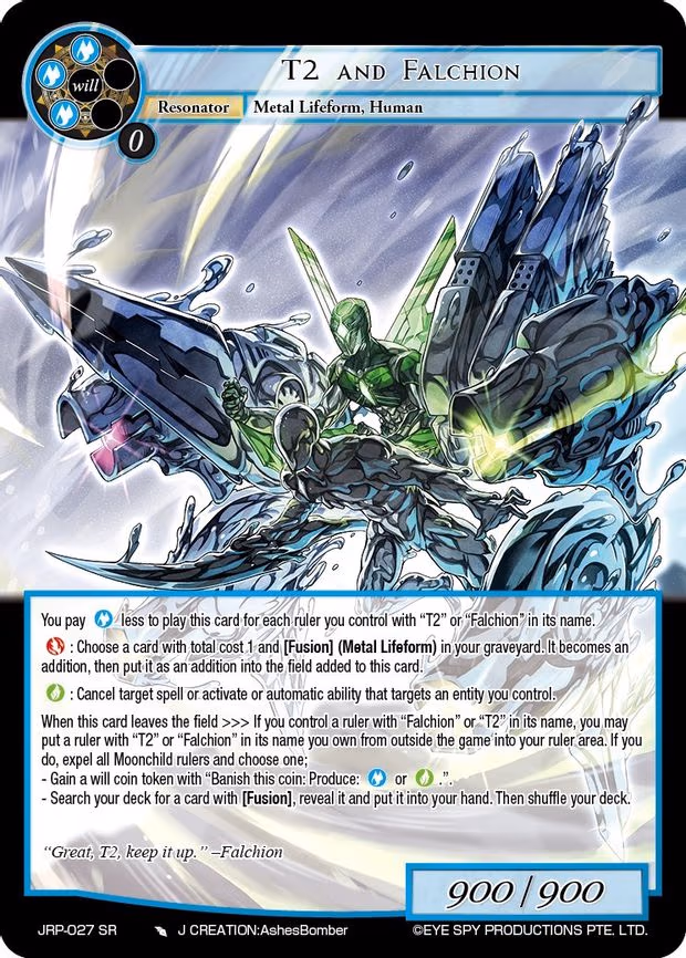 T2 and Falchion - Super Rare (JRP-027 SR)