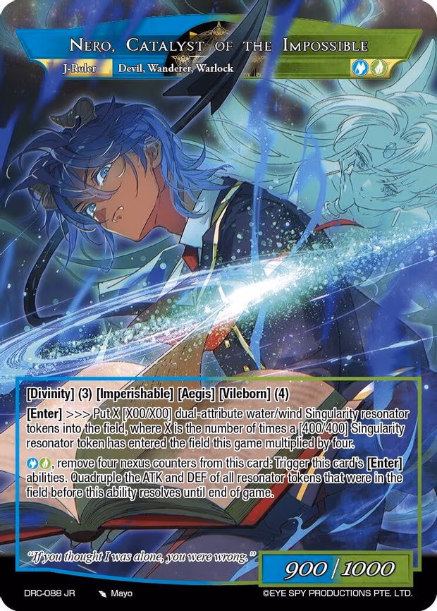 The Halfblood Prodigy, Nero // Nero, Catalyst of the Impossible - Ruler Rare (DRC-088 JR)