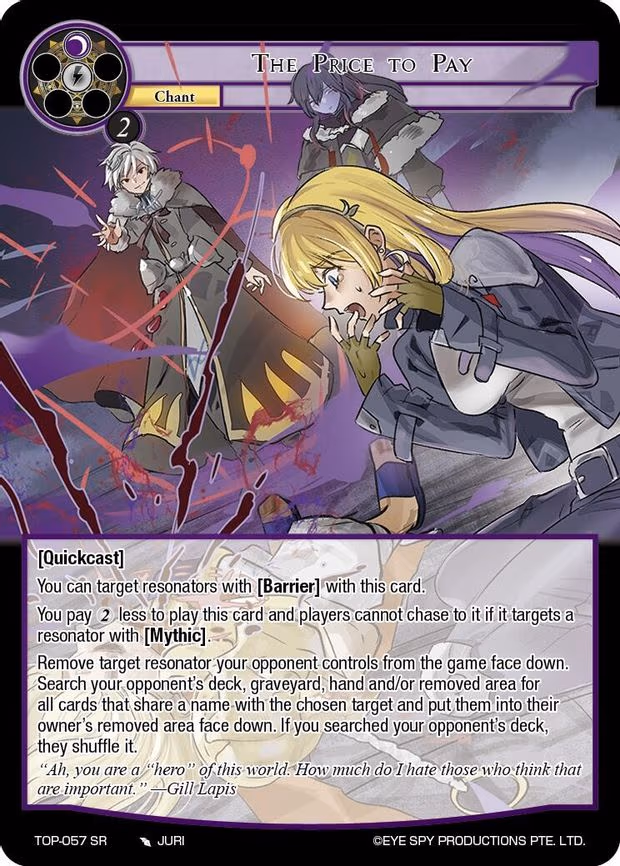 The Price to Pay - Super Rare (TOP-057 SR)