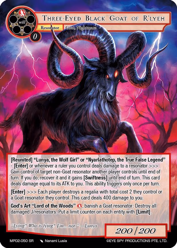 Three-Eyed Black Goat of R'lyeh - Super Rare (MP02-050 SR)