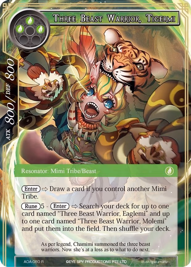 Three Beast Warrior, Tigermi - Rare (AOA-080)