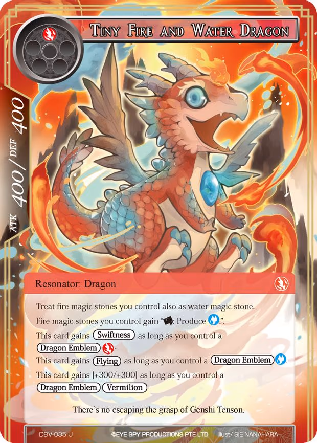 Tiny Fire and Water Dragon - Uncommon (DBV-035)