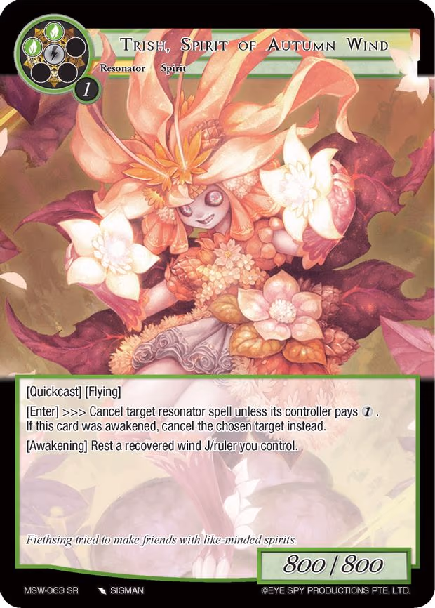 Trish, Spirit of Autumn Wind - Super Rare (MSW-063)