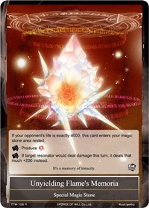 Unyielding Flame's Memoria - Rare (TTW-105)