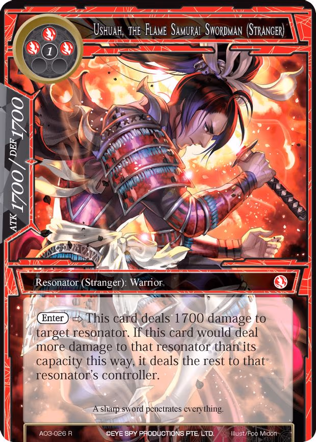 Ushuah, the Flame Samurai Swordman (Stranger) - Rare (AO3-026)