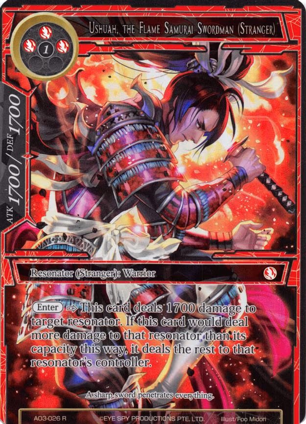 Ushuah, the Flame Samurai Swordman (Stranger) - Rare (AO3-026)
