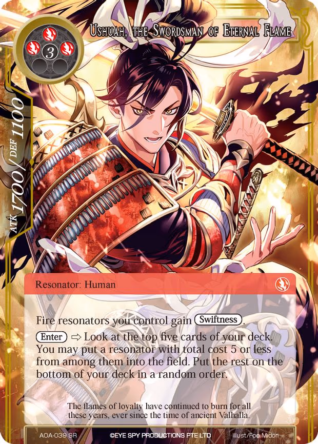Ushuah, the Swordsman of Eternal Flame - Super Rare (AOA-039)