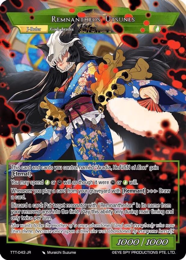 Utsunes, Phosphorescent Priestess // Remnantheos Utsunes - Ruler Rare (TTT-043 JR)