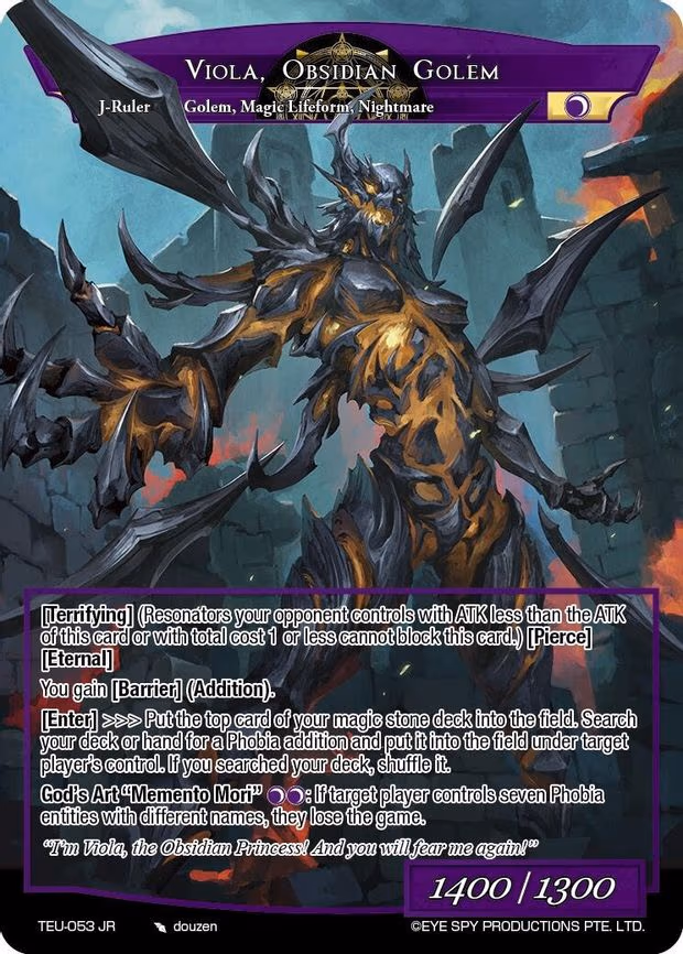 Vengeful Soul of the Palace Dungeons // Viola, Obsidian Golem - Ruler Rare (TEU-053 JR)