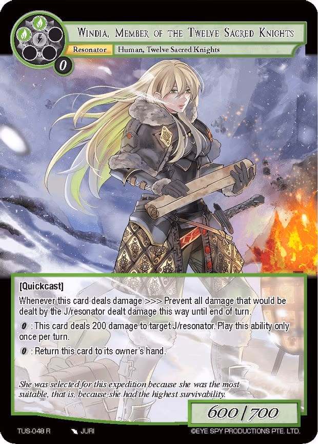 Windia, Member of the Twelve Sacred Knights - Rare (TUS-048 R)