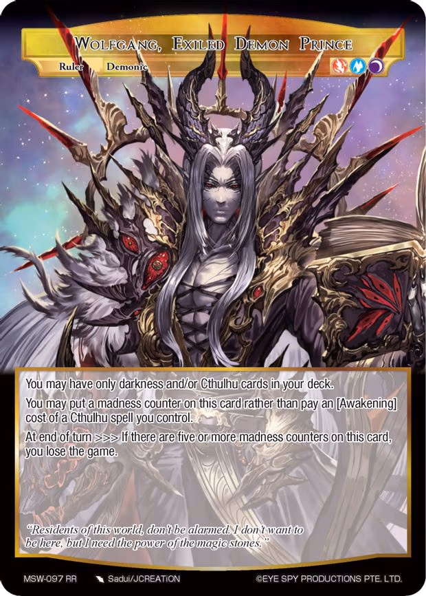 Wolfgang, Exiled Demon Prince - Ruler Rare (MSW-097 RR)