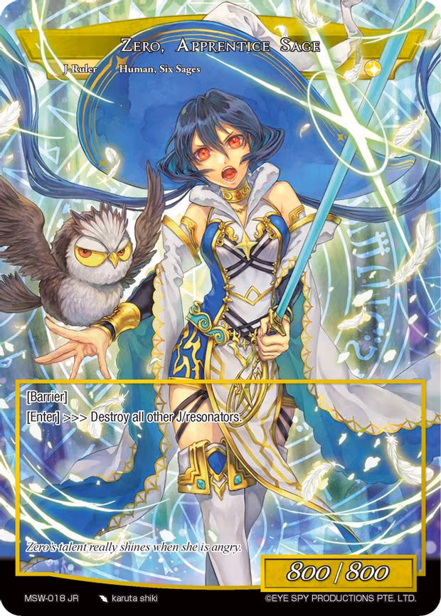 Zero, Apprentice Sage - Ruler Rare (MSW-018 RR/JR)
