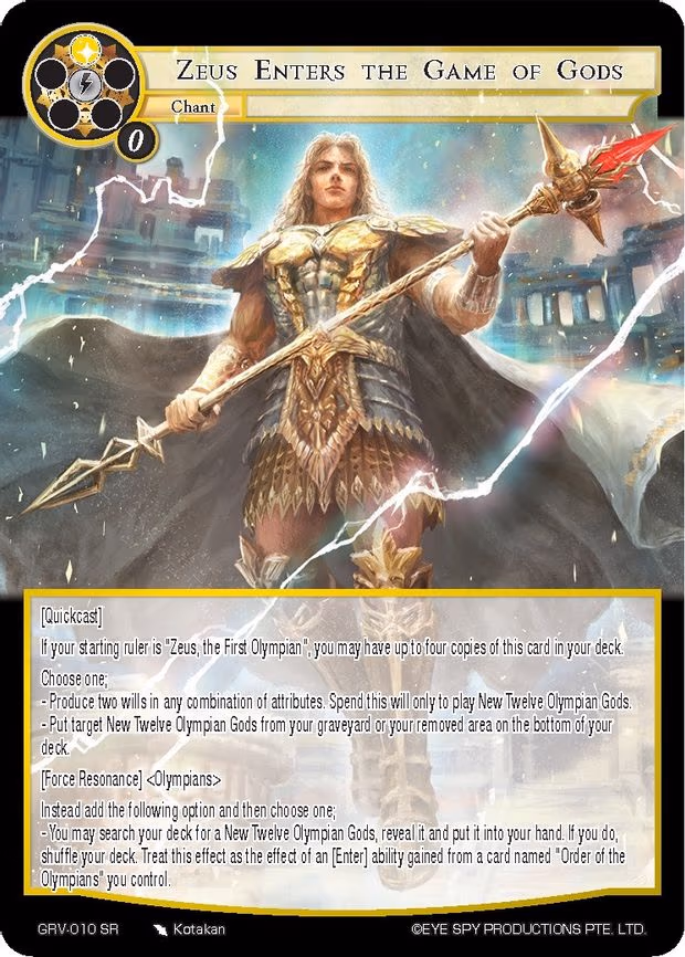 Zeus Enters the Game of Gods - Super Rare (GRV-010)