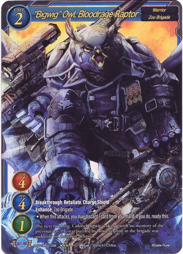 "Bigwig" Owl, Bloodrage Raptor