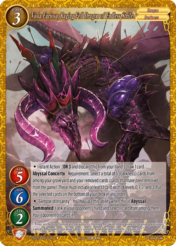 Viola Furiosa, Raging Fell Dragon of Endless Strife - 1-Star (2022GB05-016)