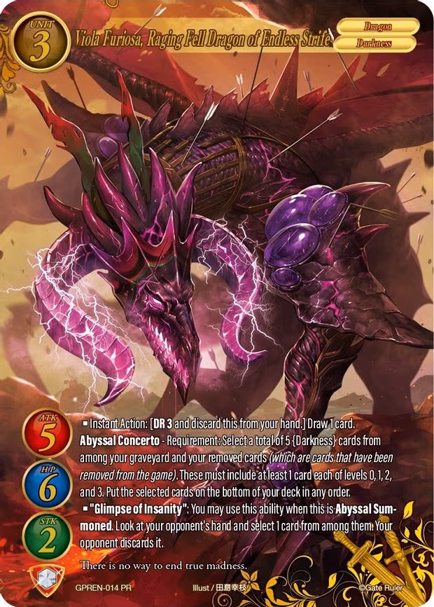 Viola Furiosa, Raging Fell Dragon of Endless Strife - Promo (GPREN-014 PR)