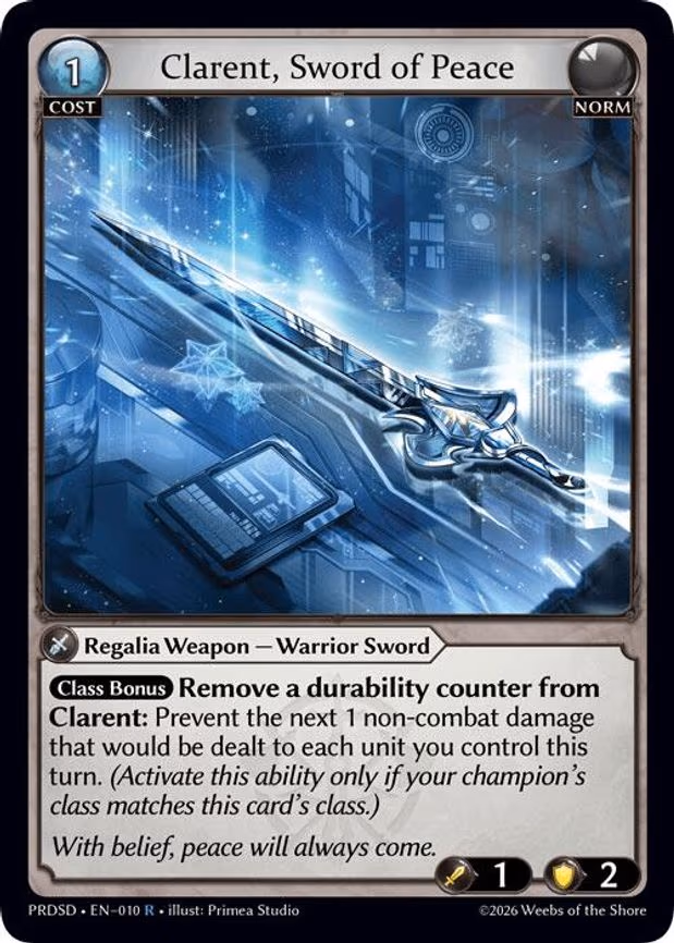 Clarent, Sword of Peace - Rare (010)