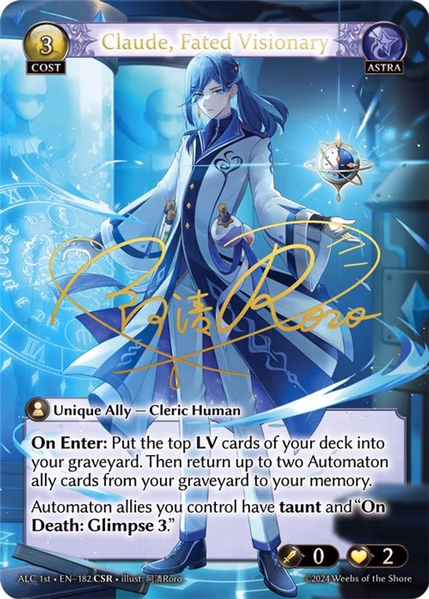 Claude, Fated Visionary (CSR) (ALC1E) - Collector Super Rare (182)