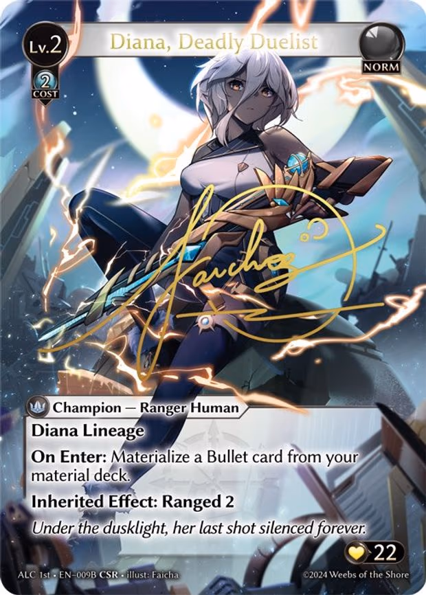 Diana, Deadly Duelist (CSR) (009B) (ALC1E) - Collector Super Rare (009B)