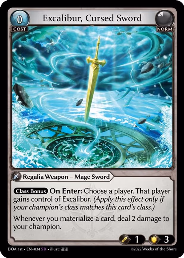 Excalibur, Cursed Sword - Super Rare (034)