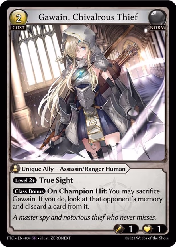Gawain, Chivalrous Thief - Super Rare (034)