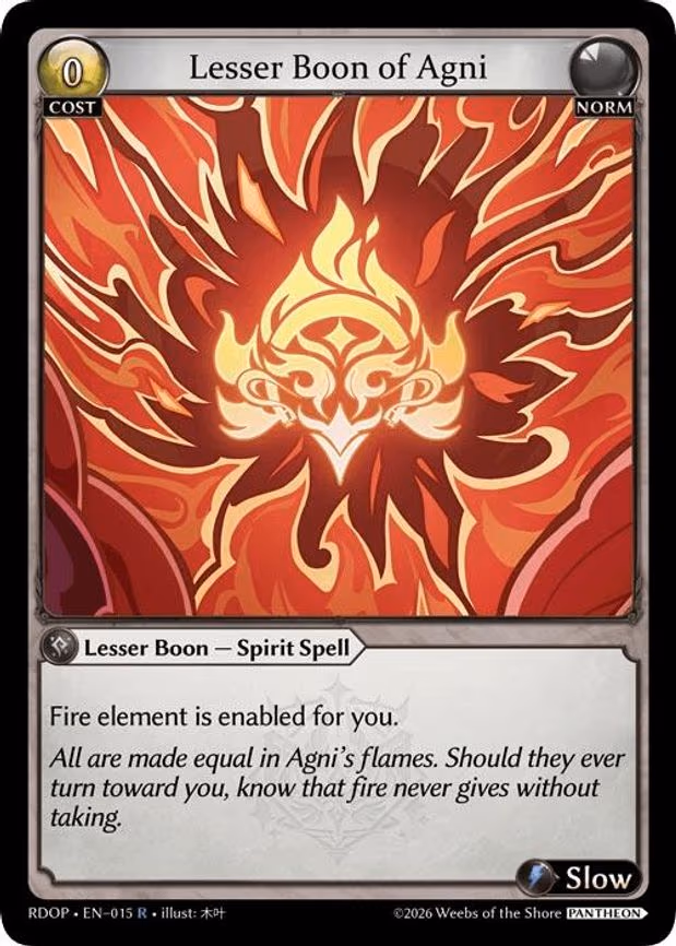 Lesser Boon of Agni - Rare (015)