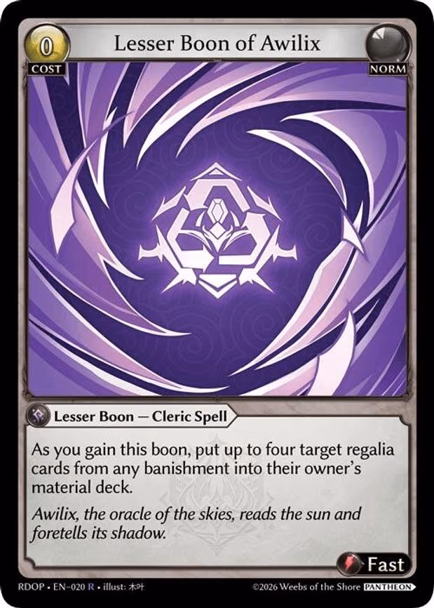 Lesser Boon of Awilix - Rare (020)