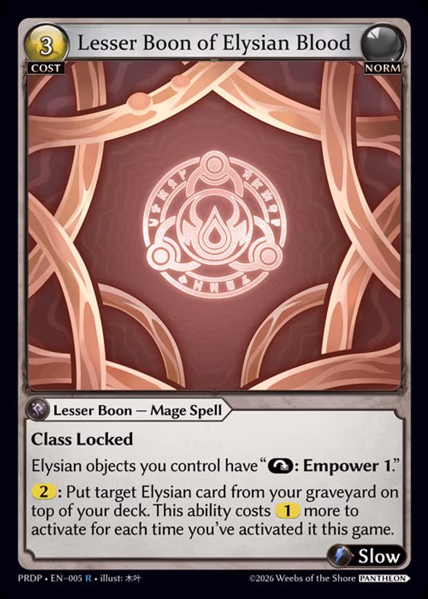 Lesser Boon of Elysian Blood - Rare (005)