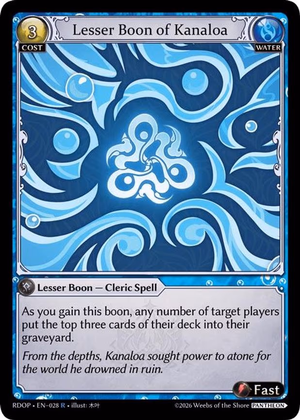 Lesser Boon of Kanaloa - Rare (028)