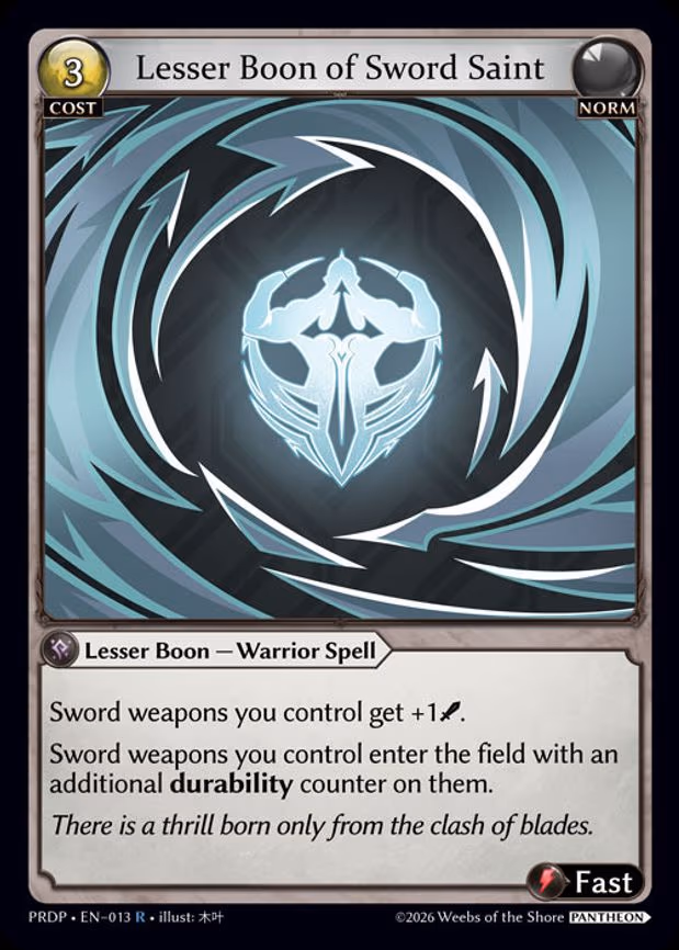 Lesser Boon of Sword Saint - Rare (013)