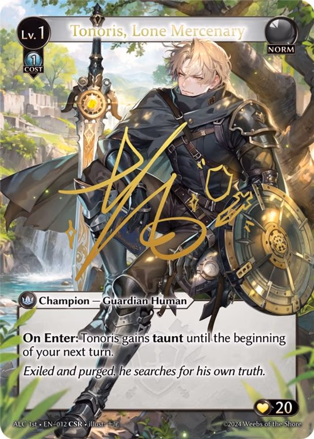 Tonoris, Lone Mercenary (CSR) (ALC1E) - Collector Super Rare (012)