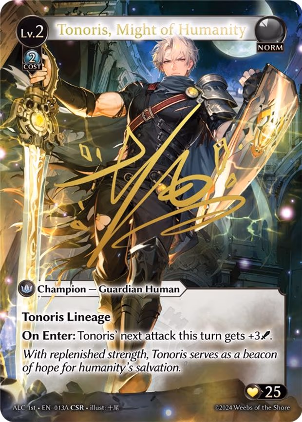 Tonoris, Might of Humanity (CSR) (013A) (ALC1E) - Collector Super Rare (013A)