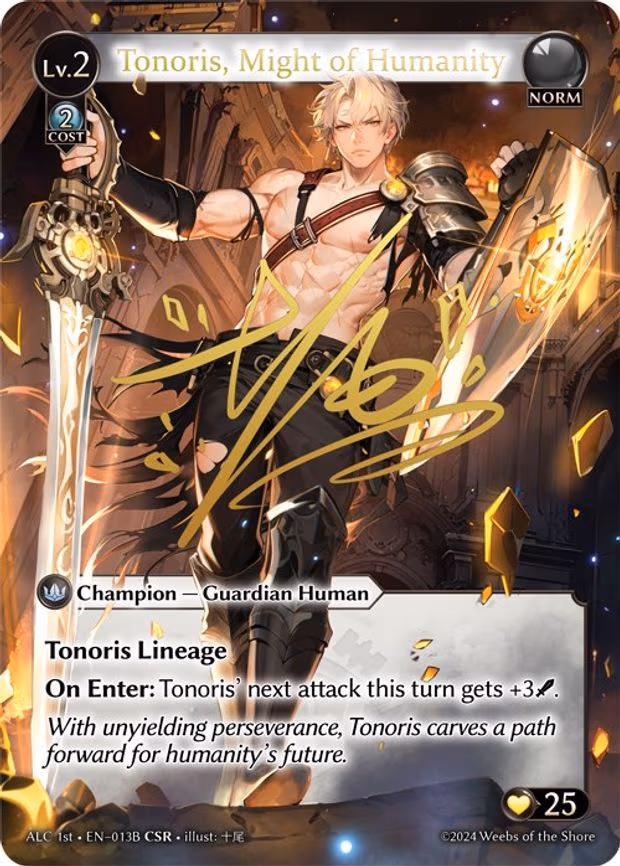 Tonoris, Might of Humanity (CSR) (013B) (ALC1E) - Collector Super Rare (013B)