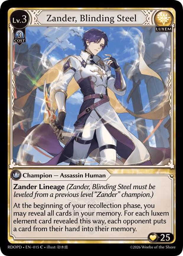 Zander, Blinding Steel