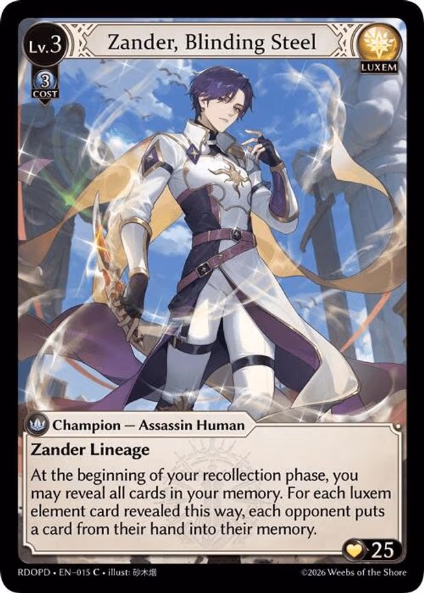 Zander, Blinding Steel