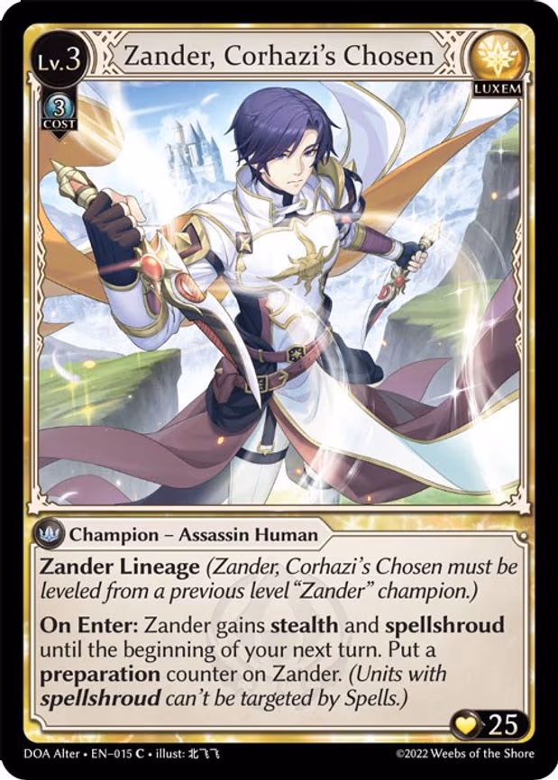 Zander, Corhazi's Chosen