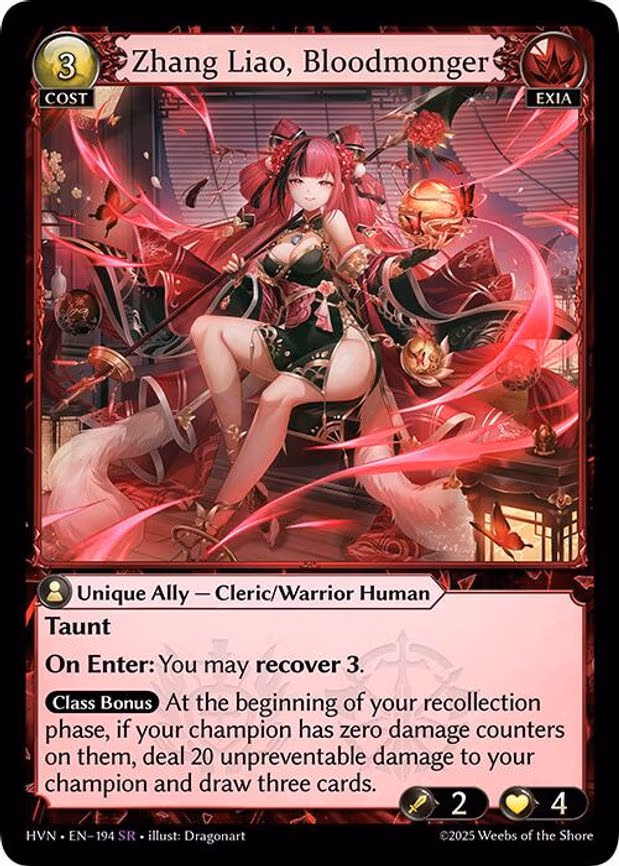 Zhang Liao, Bloodmonger - Super Rare (194)