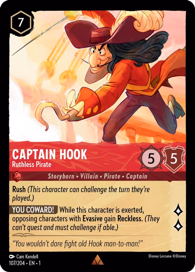 Captain Hook - Ruthless Pirate - Rare (107/204)