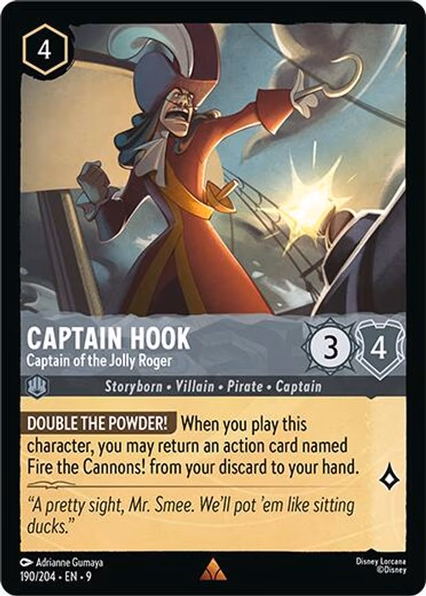 Captain Hook - Captain of the Jolly Roger - Rare (190/204)