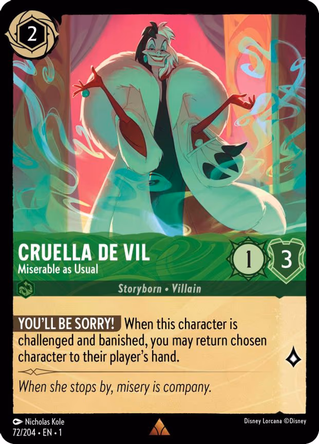 Cruella De Vil - Miserable as Usual - Rare (72/204)