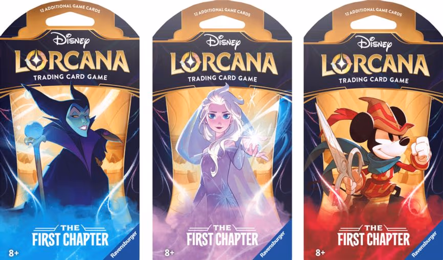 Disney Lorcana: The First Chapter Sleeved Booster Pack Art Bundle [Set of 3]