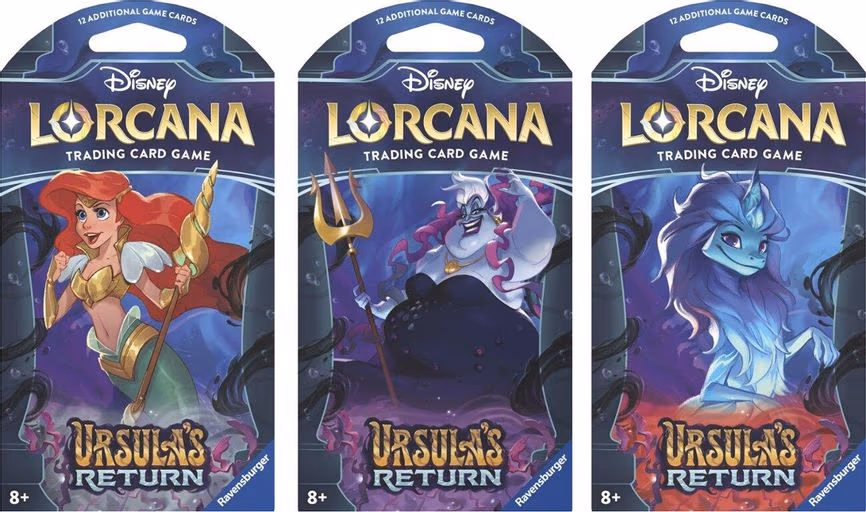 Disney Lorcana: Ursula's Return Sleeved Booster Pack Art Bundle [Set of 3]