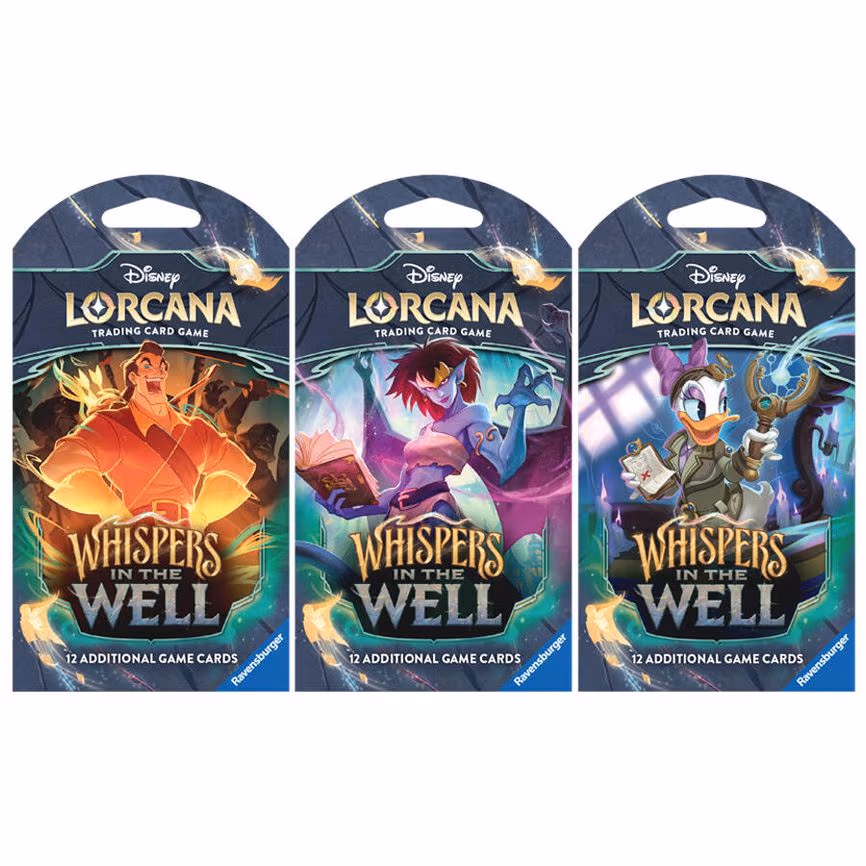 Disney Lorcana: Whispers in the Well Sleeved Booster Pack Art Bundle [Set of 3]