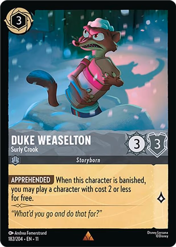 Duke Weaselton - Surly Crook - Rare (182/204)