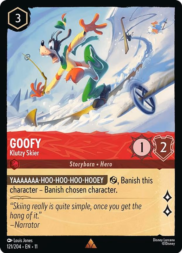Goofy - Klutzy Skier - Rare (121/204)