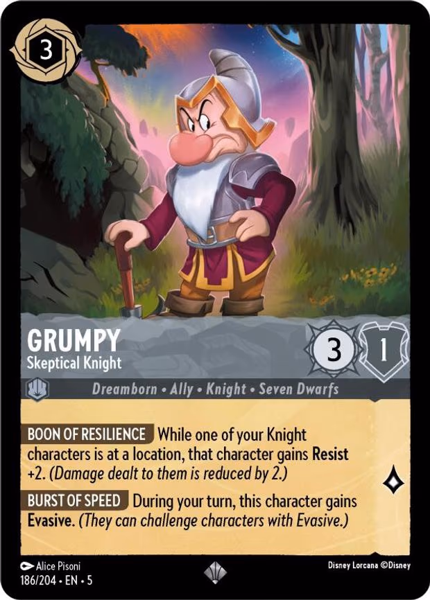 Grumpy - Skeptical Knight - Super Rare (186/204)