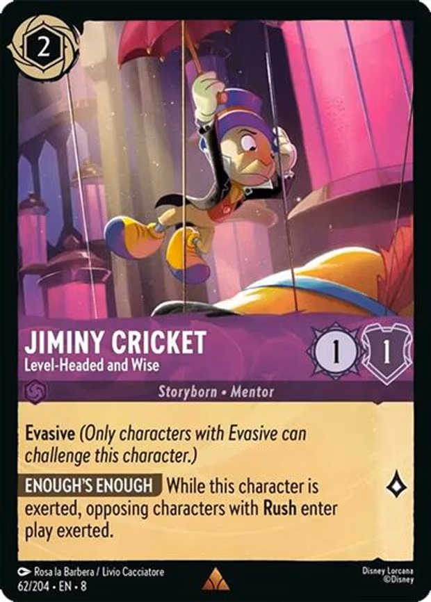 Jiminy Cricket - Level-Headed and Wise - Rare (62/204)