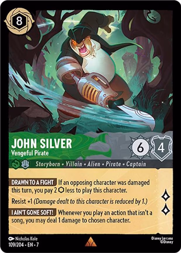John Silver - Vengeful Pirate - Rare (109/204)