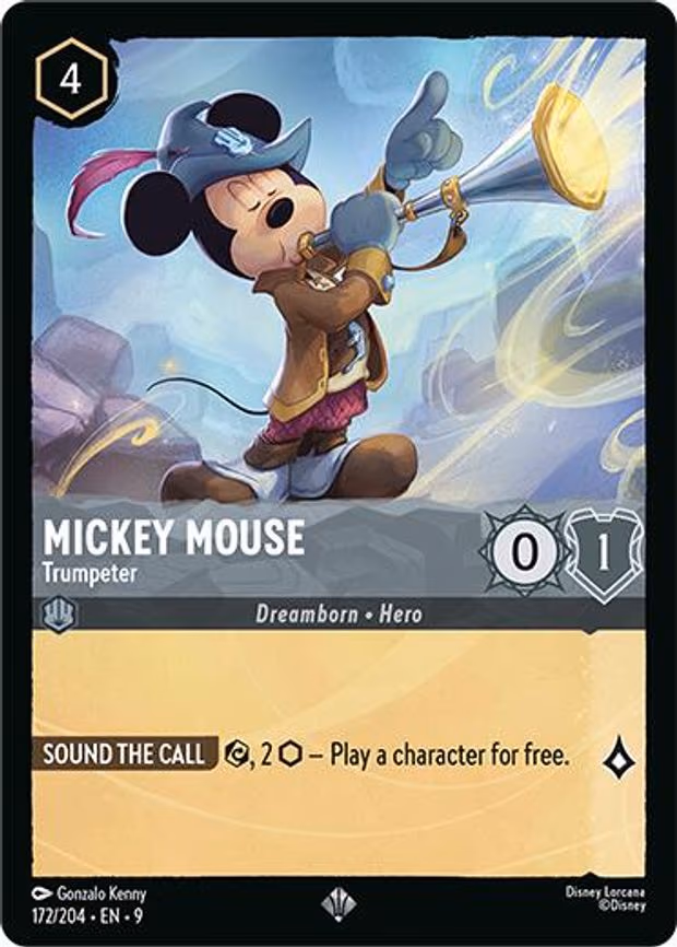 Mickey Mouse - Trumpeter - Super Rare (172/204)