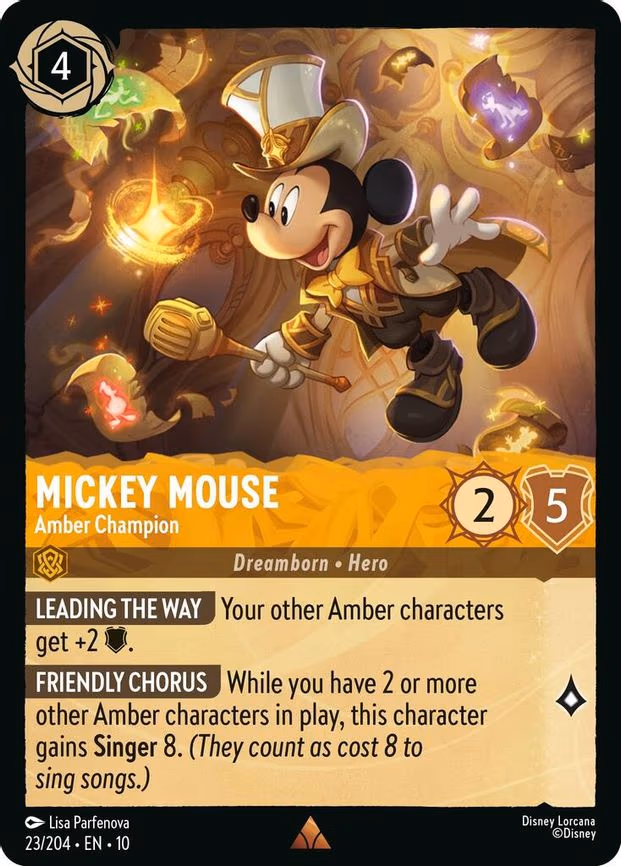 Mickey Mouse - Amber Champion - Rare (23/204)